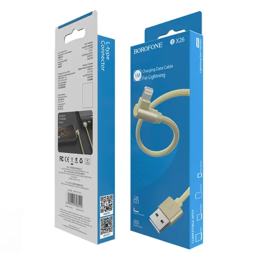 Լիցքավորման Լար Lightning| BOROFONE BX26-ոսկեգույն