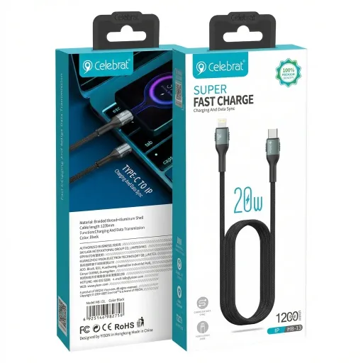 CELEBRAT USB HB-13 TYPE-C TO IOS Սև