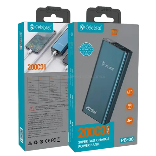 CELEBRAT PB-08  Արտաքին մարտկոց  20000 mAh