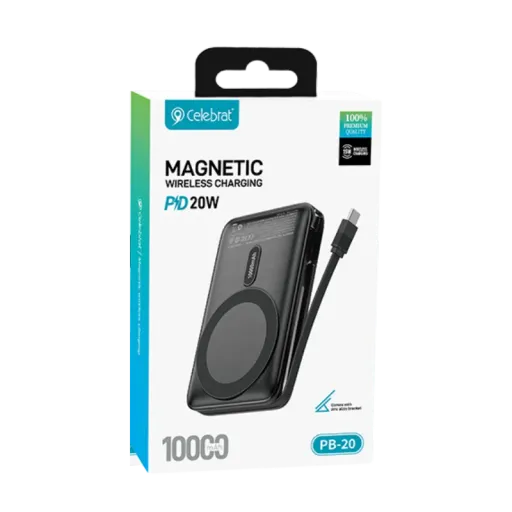 CELEBRAT POWERBANK PB-20 MAGNETIC 10000mah Սև