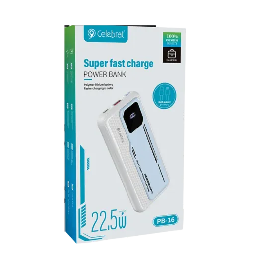 CELEBRAT PB-16 Power Bank 10000mAh White