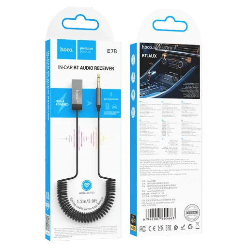HOCO E78 Автомобильный Bluetooth AUX Адаптер / Ресивер