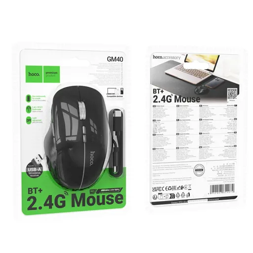 HOCO GM40 Dual-Mode Wireless Mouse (Black)