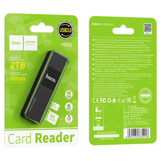 HOCO ՔԱՐՏ ԸՆԹԵՐՑՈՂ ՍԱՐՔ HB20 USB3 Սև