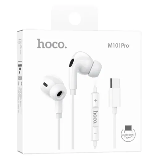 HOCO M101 Pro Ականջակալ Փոքր Լարով Type-C Սպիտակ