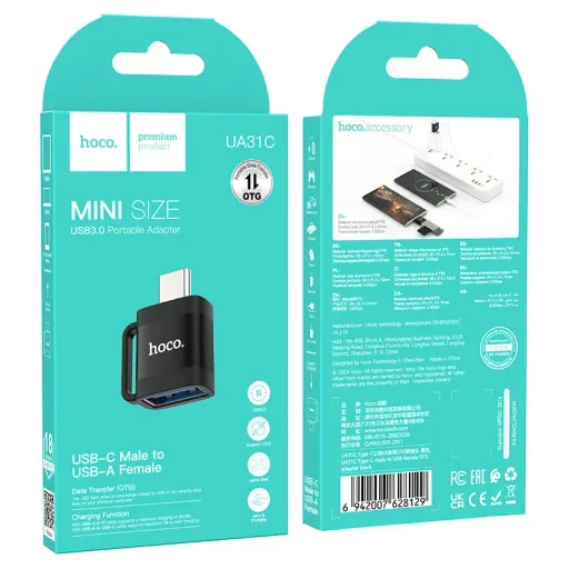 HOCO UA31C Type-C-ից USB OTG ադապտեր Սև