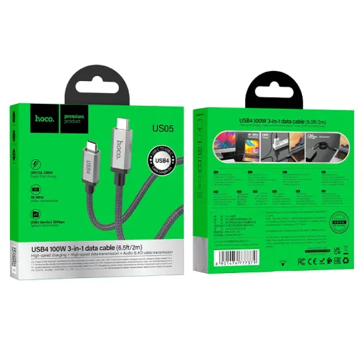 HOCO US05 TYPE-C TO TYPE-C Սև 2M