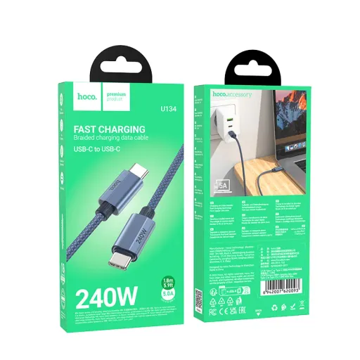 HOCO USB U134 TYPE-C TO TYPE-C Մ․/ԿԱՊ․ 240W 1.8M