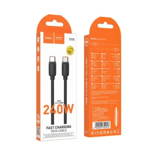 HOCO USB X115 TYPE-C TO TYPE-C Սև 240W