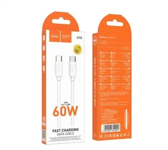 HOCO USB X115 TYPE-C TO TYPE-C Սպիտակ 60W