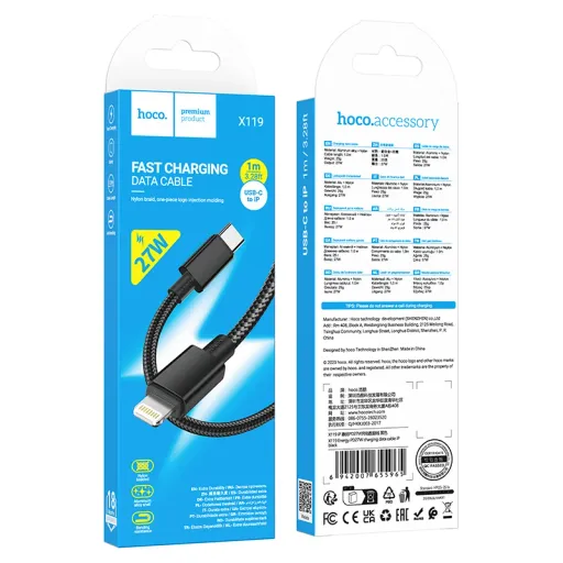 HOCO USB X119 TYPE-C TO IOS Սև