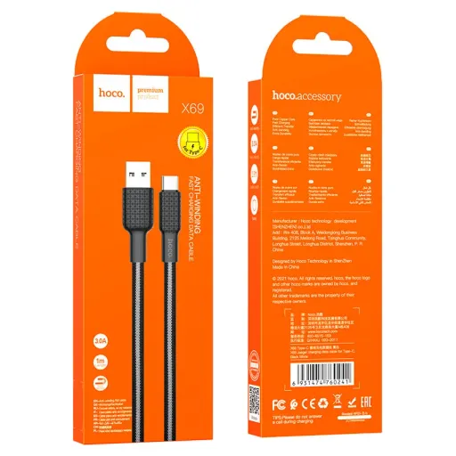 HOCO USB X69 TYPE-C Սև-ՍՊԻՏԱԿ