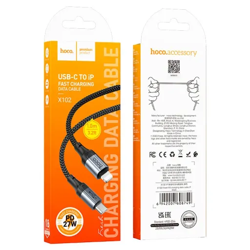 HOCO USB X102 TYPE-C TO IOS Սև