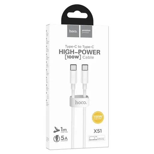 HOCO USB X51 TYPE-C TO TYPE-C 1M 100W ՍՊԻՏԱԿ