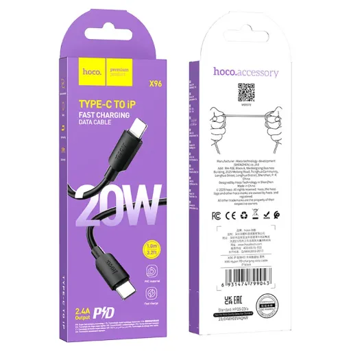 HOCO USB X96 TYPE-C TO IOS Սև
