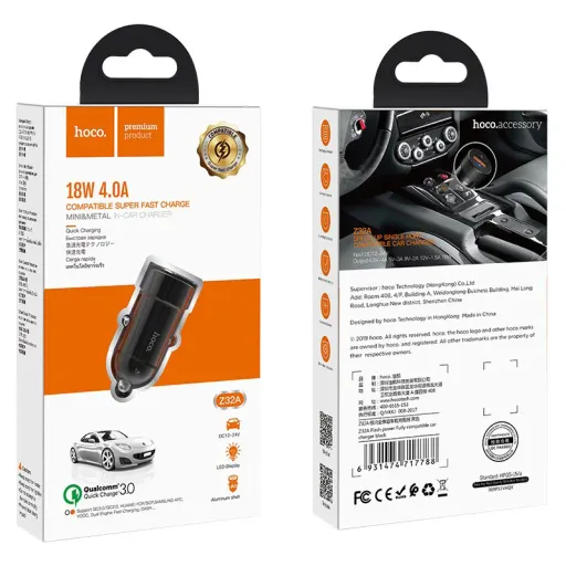 HOCO Z32A Մեքենայի լիցքավորիչ (18W, QC3.0)