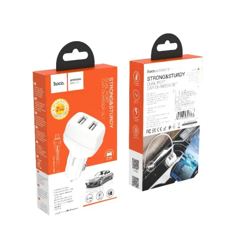 HOCO Z36 Մեքենայի լիցքավորիչ + Micro-USB մալուխ (Սպիտակ)