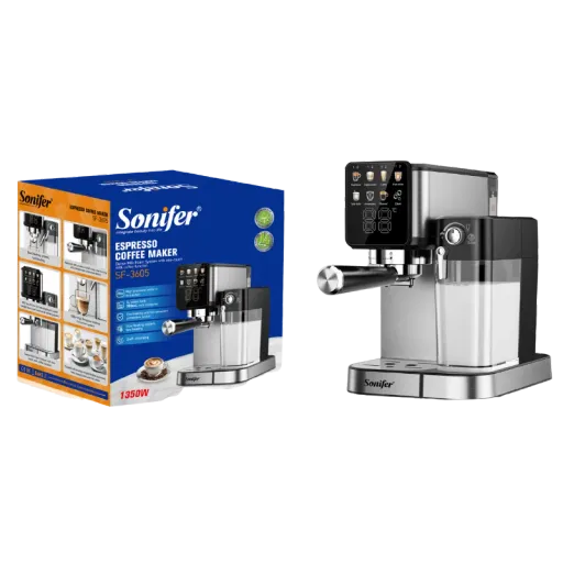 SONIFER SF-3605 Automatic Espresso Coffee Machine Touch Screen & Milk Container