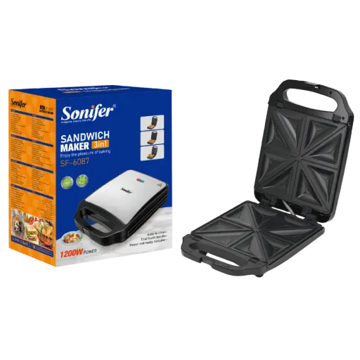 Sonifer Sf-6087 Գրիլ/Սենդվիչ/Վաֆլի պատրաստող սարք 3-ը 1-ում