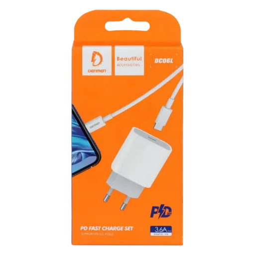 VDENMENV Լիցք.+Լար DC06L Type-C to Ios Սպիտակ