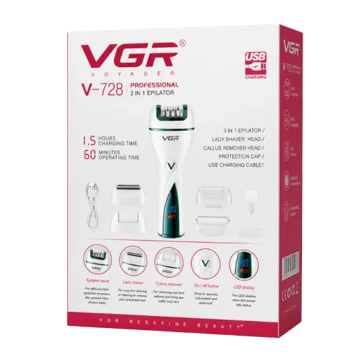 VGR V-728 Էպիլյատոր 3-ը 1-ում