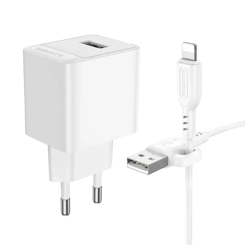 BOROFONE BAS11A Լիցքավորիչ + լար, iOS, Սպիտակ 2