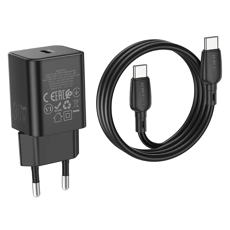 BOROFONE ԼԻՑՔ+ԼԱՐ BN13 TYPE-C TO TYPE-C Սև 3