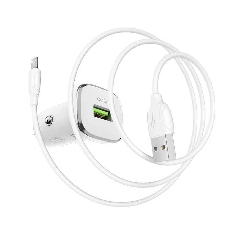 BOROFONE BZ12A Մեքենայի լիցքավորիչ + Micro-USB մալուխ (1 USB) – Սպիտակ 3