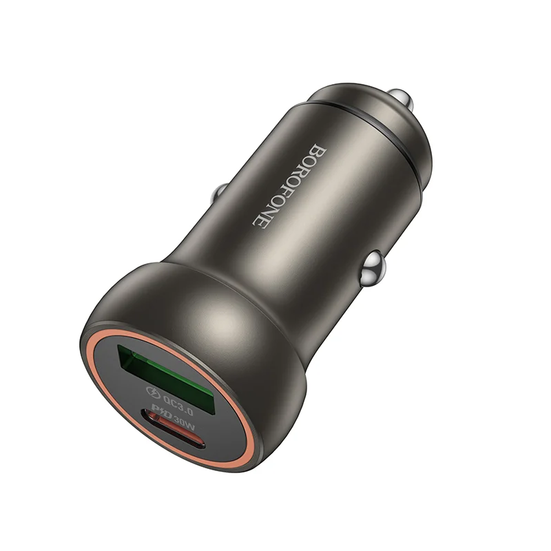 BOROFONE BZ32A Մեքենայի լիցքավորիչ (USB և Type-C) – Մոխրագույն 2