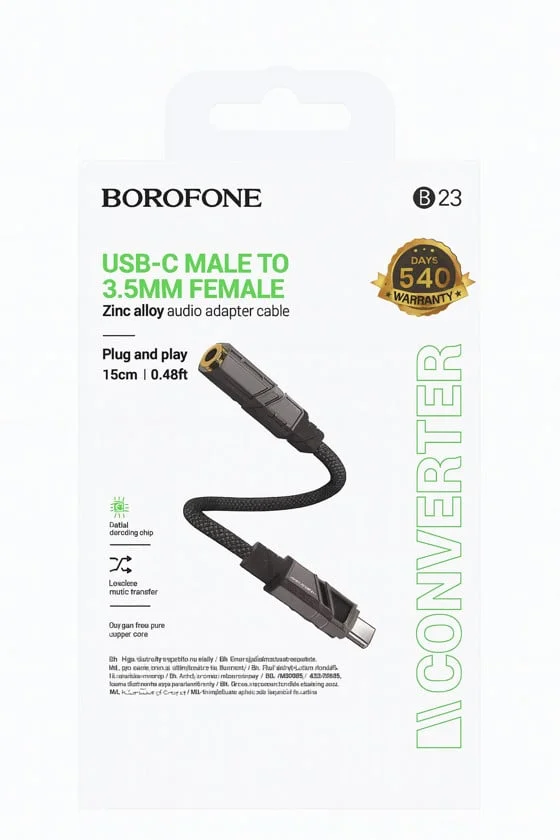BOROFONE OTG BV23 USB TO AUX Սև