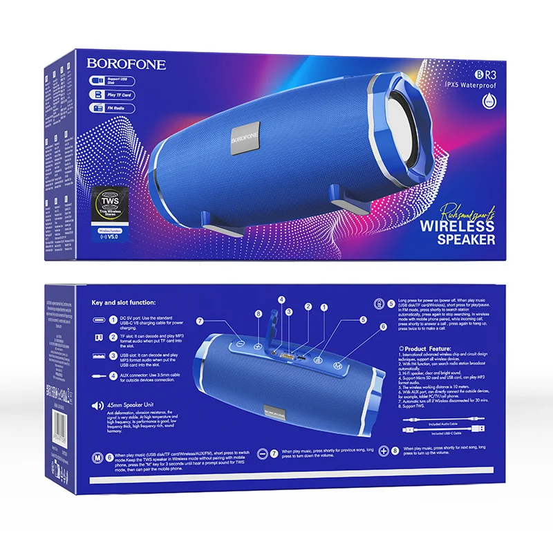 Բարձրախոս  Bluetooth|BOROFONE BR3-կապույտ