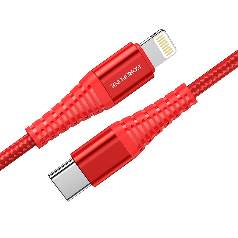 Լիցքավորման Լար Type-C-ից Lightning| BOROFONE BU27-կարմիր 3