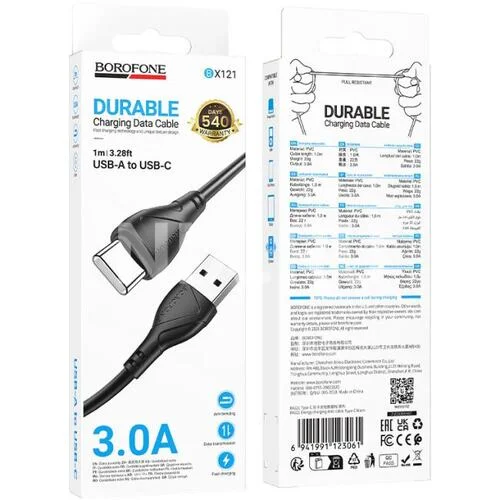 BOROFONE USB BX121 TYPE-C Սև