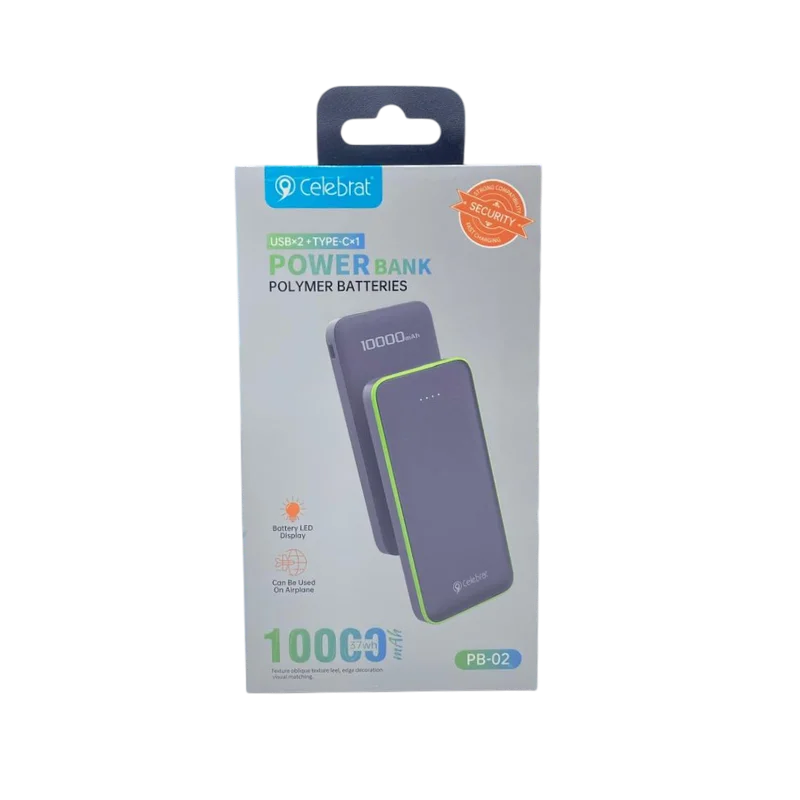 CELEBRAT POWERBANK PB-02 10000mah Սև
