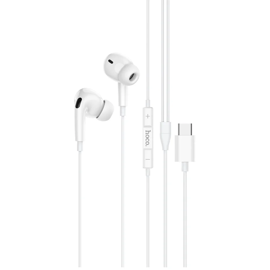 HOCO M101 Pro Ականջակալ Փոքր Լարով Type-C Սպիտակ 2