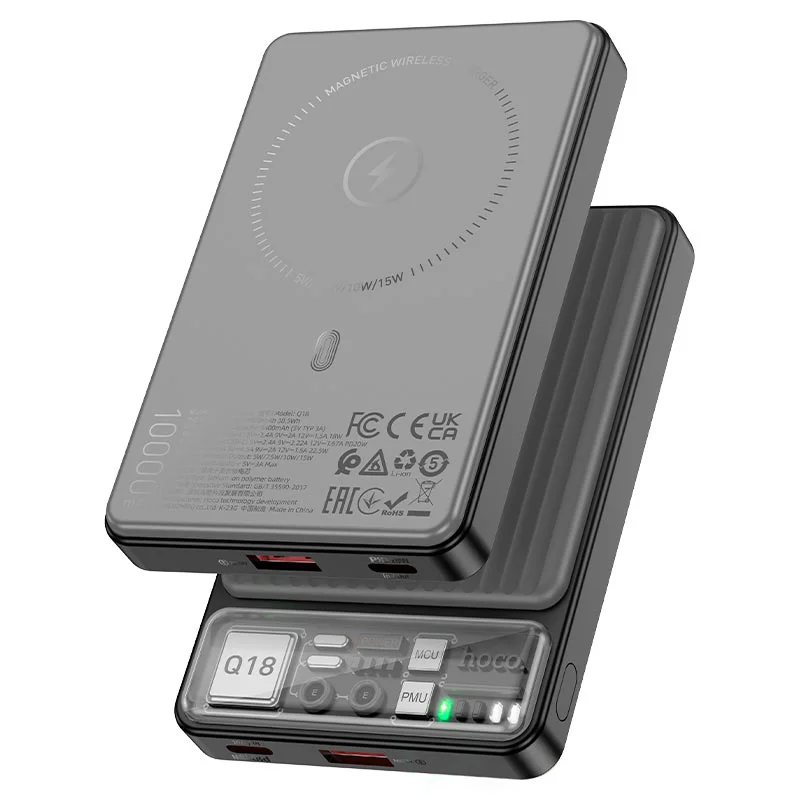 HOCO POWERBANK Q18 MAGNETIC 10000 mAh Սև 2