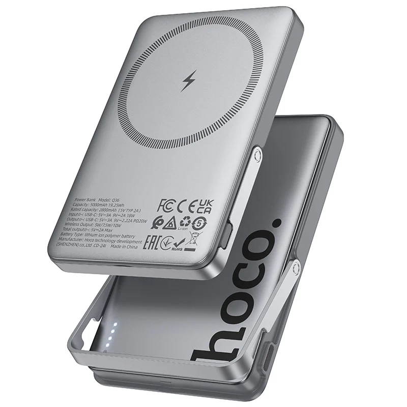 HOCOԱրտաքին Մարտկոց Q36 MAGNETIC 5000 mAh Մոխրագույն 3