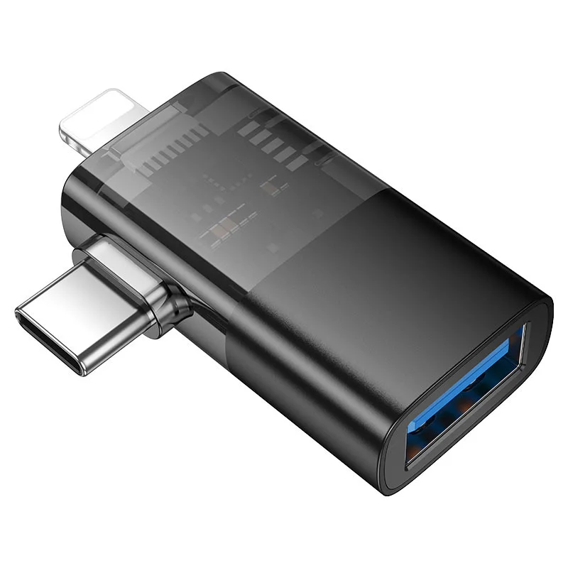 HOCO ԱԴԱՊՏԵՐ UA36E Ios/Type-c to USB OTG 2-in-1 Սև 3