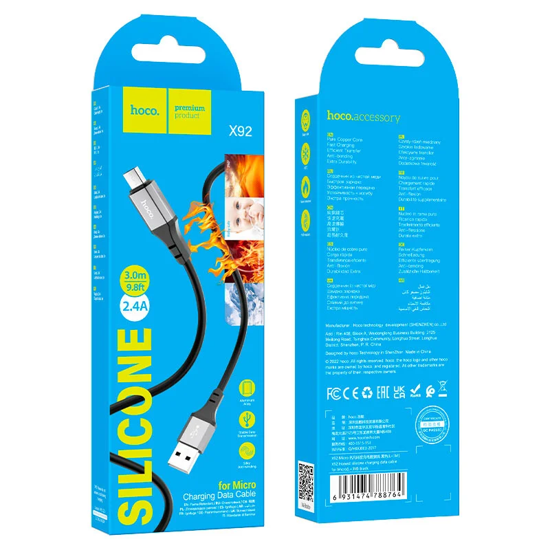 HOCO USB X92 MICRO Սև 3M