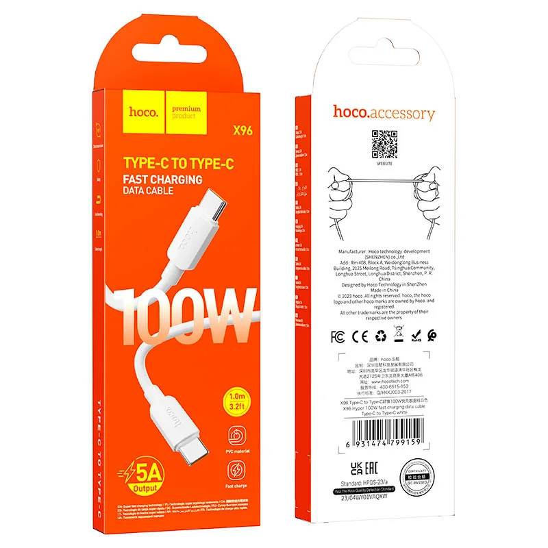 HOCO USB X96 TYPE-C TO TYPE-C 100W ՍՊԻՏԱԿ
