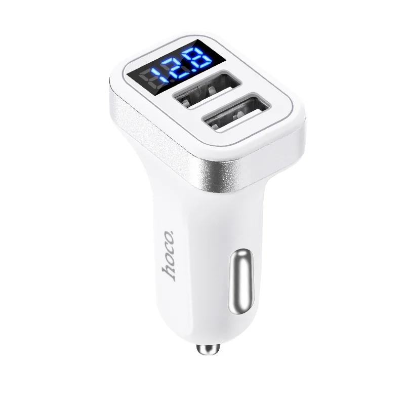 HOCO Z3 Մեքենայի լիցքավորիչ (2 USB, 3.1A, թվային էկրանով) – Սպիտակ 2