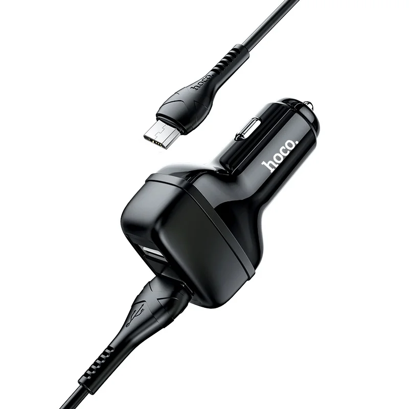 HOCO Z36 Մեքենայի լիցքավորիչ + Micro-USB մալուխ (Սև) 2