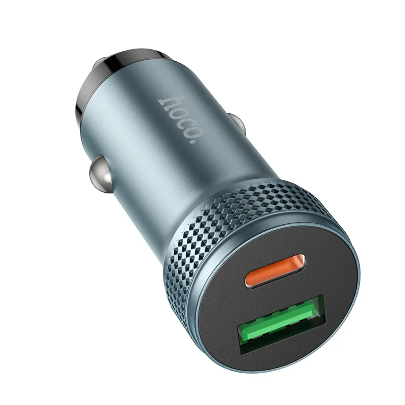 HOCO Z49B Մեքենայի լիցքավորիչ (USB և Type-C) – Մոխրագույն 2