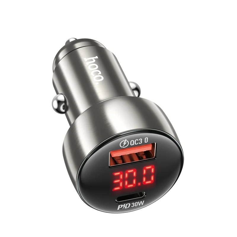 HOCO Z50 Մեքենայի լիցքավորիչ (USB և Type-C) – Մոխրագույն 2