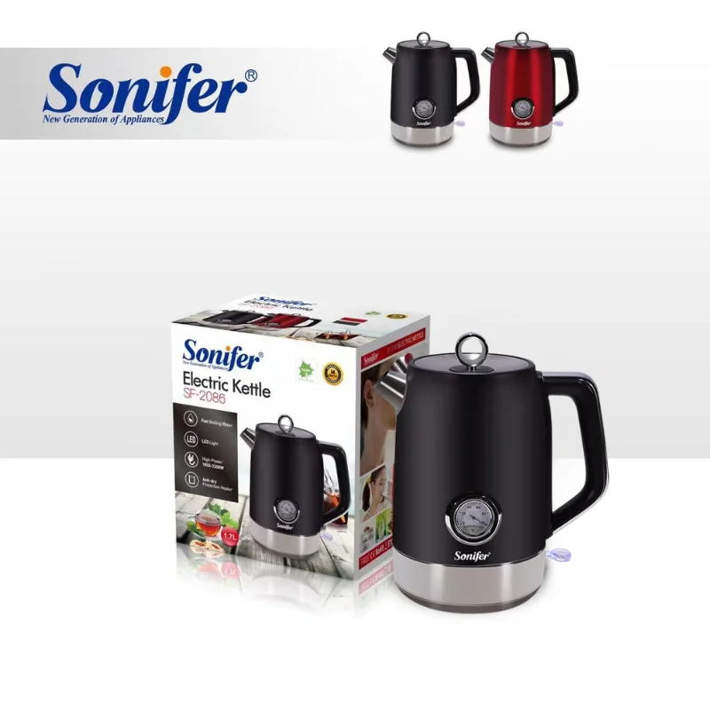 SONIFER SF-2086 Էլեկտրական թեյնիկ, սև, 1.7լ