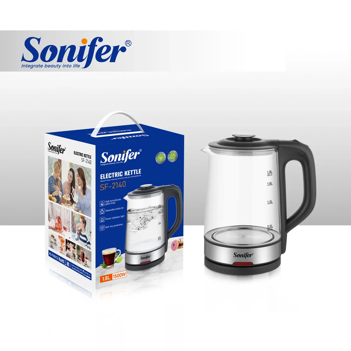 SONIFER SF-2140 Էլեկտրական թեյնիկ, 1.8լ