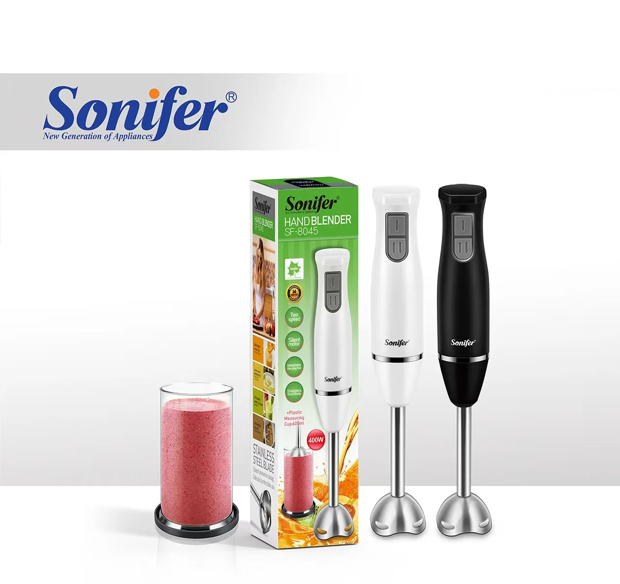SONIFER SF-8045 Ձեռքի Բլենդեր-սպիտակ