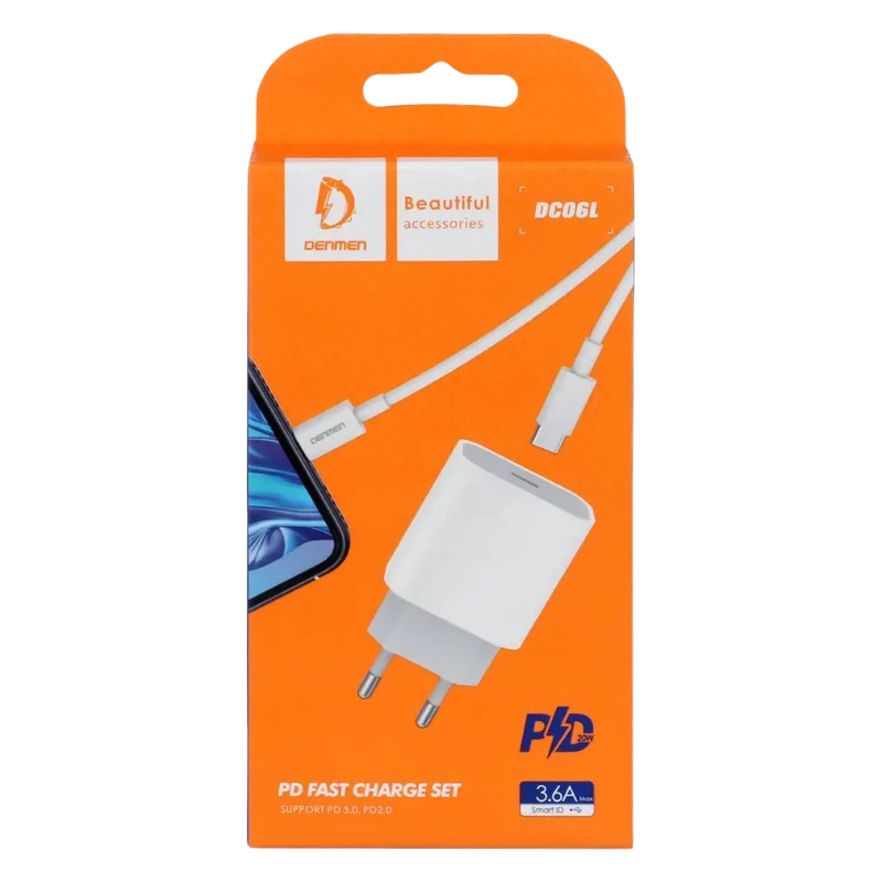 VDENMENV Լիցք.+Լար DC06L Type-C to Ios Սպիտակ