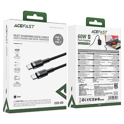 ACEFAST USB C22-03 Type-C to Type-C Սև