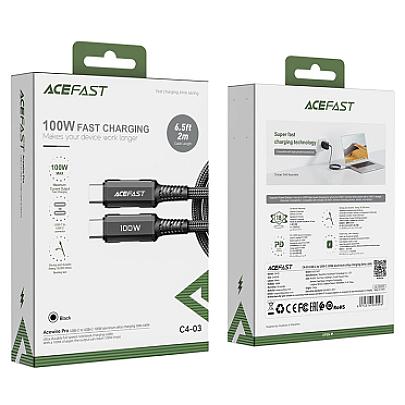 ACEFAST USB C4-03 Type-C to Type-C 100W Սև